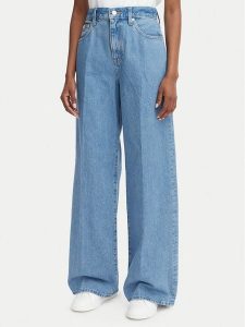 Calvin Klein Jeans Jeansy LV047G906G Niebieski Wide Leg. Niebieskie jeansy Calvin Klein Jeans, bez wzorów, z bawełny. Za 409,99 zł.