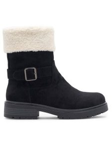 Clara Barson Botki SERENITY HL221124 Czarny. Czarne botki Clara Barson, bez wzorów, z materiału, bez obcasa, na płaskiej podeszwie, bez zapięcia. Za 169,99 zł.
