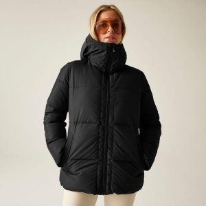 Kurtka damska zimowa ocieplana Milleu Dare 2b. Czarne kurtki Dare 2b, na zimę, bez wzorów, z puchu, bez kaptura. Za 599,99 zł.