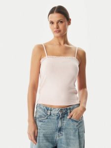 Adidas Top KC6438 Różowy Slim Fit. Czerwone topy ADIDAS, s, bez wzorów, z bawełny, bez kołnierzyka, bez ramiączek. Za 179,99 zł.