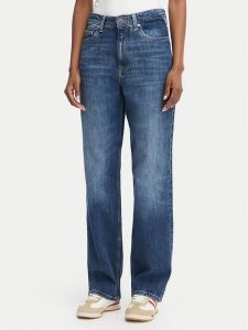 Tommy Jeans Jeansy Layla High Rise DW0DW23157 Niebieski Straight Leg. Niebieskie jeansy Tommy Jeans, bez wzorów, z bawełny. Za 409,99 zł.