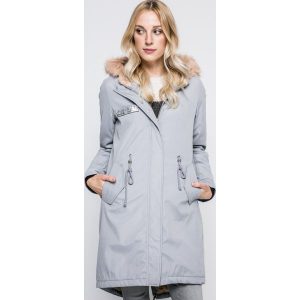 Review - Parka. Szare kurtki marki Review, m, z materiału, z kapturem. W wyprzedaży za 319,90 zł.