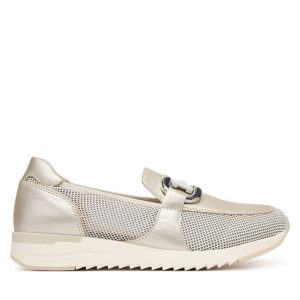 Półbuty Caprice. Szare półbuty Caprice, bez wzorów, bez obcasa, na płaskiej podeszwie, bez zapięcia. Za 439,99 zł.