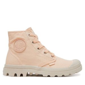 Trapery Palladium. Brązowe buty zimowe Palladium, bez obcasa, bez zapięcia. Za 219,99 zł.