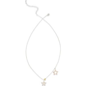 Łańcuszek z kryształami Swarovskiego® bonprix gwiazda srebrny kolor rodowany - pozłacany czerwonym złotem - pozłacany. Łańcuszki marki bonprix. Za 44,99 zł.