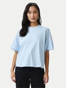 YAS T-Shirt Lex 26033890 Błękitny Regular Fit. Niebieskie t-shirty YAS, xl, bez wzorów, z bawełny, bez kołnierzyka, bez ramiączek. Za 149,99 zł.