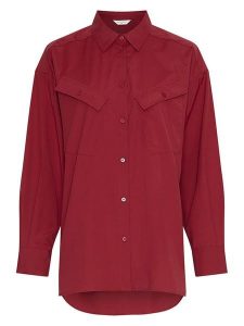 MOSS COPENHAGEN Koszula w kolorze czerwonym rozmiar: XS/S. Czerwone koszule Moss Copenhagen, s, bez wzorów, bez kołnierzyka, bez ramiączek. Za 165,99 zł.