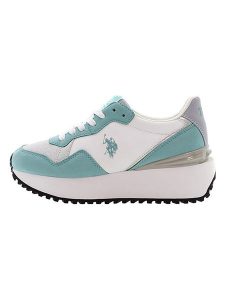 U.S. Polo Assn. Sneakersy w kolorze biało-turkusowym rozmiar: 39. Białe trampki U.S. Polo Assn., bez wzorów, bez zapięcia. Za 217,99 zł.