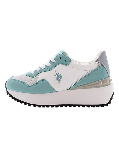 U.S. Polo Assn. Sneakersy w kolorze biało-turkusowym rozmiar: 40. Białe trampki U.S. Polo Assn., bez wzorów, bez zapięcia. Za 217,99 zł.