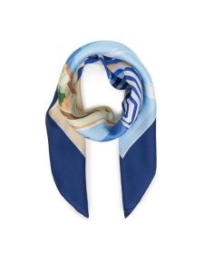 LAUREN RALPH LAUREN Chusta 454P09790001 Niebieski. Niebieskie apaszki i chusty Lauren Ralph Lauren, bez wzorów, z jedwabiu. Za 519,99 zł.