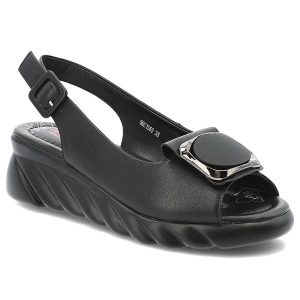 Czarne Sandały Artiker Modne Obuwie Damskie. Czarne sandały ARTIKER, bez wzorów, bez obcasa, na koturnie, bez zapięcia. Za 239,00 zł.