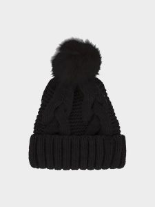 4F Czapka zimowa damska - czarna M. Czarne czapki 4f, bez wzorów, z polaru, klasyczne. Za 79,99 zł.