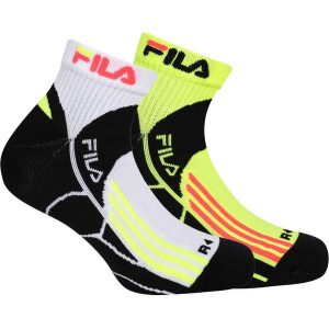 Fila 2-pack krótkie skarpety biegowe biały/fluo 35-38. Czerwone skarpetki Fila, bez wzorów. Za 135,99 zł.