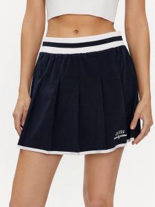 Guess Spódnica trapezowa Arleth V4GD19 WG2Q0 Granatowy Regular Fit. Niebieskie spódnice Guess, m, z aplikacjami, z syntetyku. Za 189,99 zł.