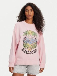 Roxy Bluza ERJFT04997 Różowy Relaxed Fit. Czerwone bluzy Roxy, s, bez wzorów, z bawełny, bez kaptura. Za 129,99 zł.