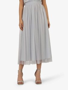 APART Spódnica w kolorze niebieskoszarym rozmiar: 42. Niebieskie spódnice Apart, bez wzorów, z tiulu, maxi. Za 143,99 zł.