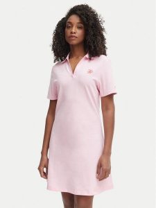 Tommy Hilfiger Sukienka codzienna WW0WW48749 Różowy jasny Regular Fit. Czerwone kombinezony TOMMY HILFIGER, l, bez wzorów, z bawełny, bez kołnierzyka, bez ramiączek. Za 409,99 zł.