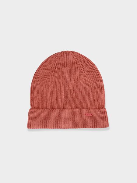 4F Czapka zimowa z dodatkiem materiałów z recyklingu damska - pomarańczowa S. Brązowe czapki 4f, bez wzorów, z materiału. W wyprzedaży za 4,99 zł.