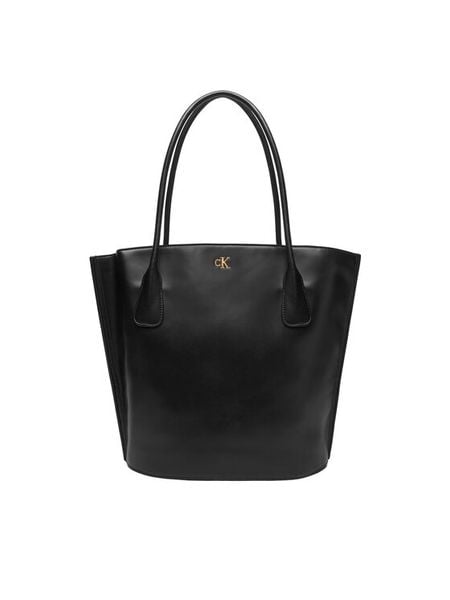 Calvin Klein Torebka LV04F3168G Czarny. Czarne shopper bag Calvin Klein, bez wzorów, ze skóry, bez dodatków. Za 449,99 zł.