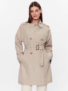 Geox Trencz Soleil W3522N-T2611 F5241 Brązowy Regular Fit. Brązowe płaszcze Geox, bez wzorów, z syntetyku, bez kaptura. Za 399,99 zł.