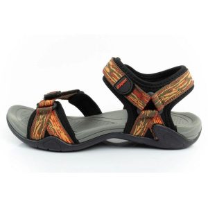 Sandały Grisport GR-25-34-9025L pomarańczowe. Brązowe sandały bez wzorów, z materiału, bez obcasa, bez zapięcia. Za 265,34 zł.