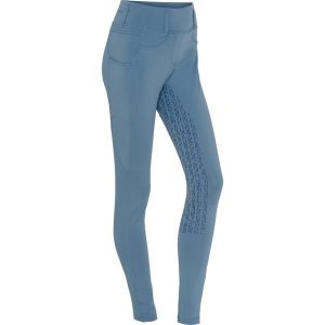 Damskie legginsy jeździeckie z pełną przyczepnością Equipage Kalea. Niebieskie legginsy EQUIPAGE, bez wzorów. Za 302,00 zł.
