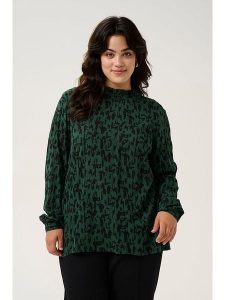 Kaffe Bluzka w kolorze czarno-ciemnozielonym rozmiar: 44. Zielone bluzki Kaffe, bez wzorów, z wiskozy, bez kołnierzyka, bez ramiączek. Za 86,99 zł.