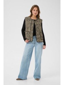 Kaffe Kamizelka w kolorze beżowym rozmiar: 34. Brązowe kamizelki Kaffe, bez wzorów, z bawełny, bez kołnierzyka, bez ramiączek, bez kaptura. Za 126,99 zł.