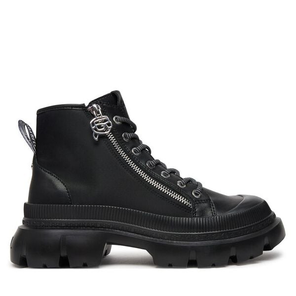 Trapery KARL LAGERFELD. Czarne buty zimowe KARL LAGERFELD, bez obcasa, bez zapięcia. Za 679,99 zł.