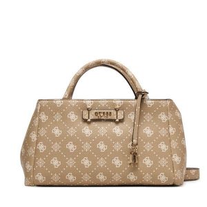 Torebka Guess. Brązowe kuferki Guess, z aplikacjami, bez dodatków. Za 639,99 zł.