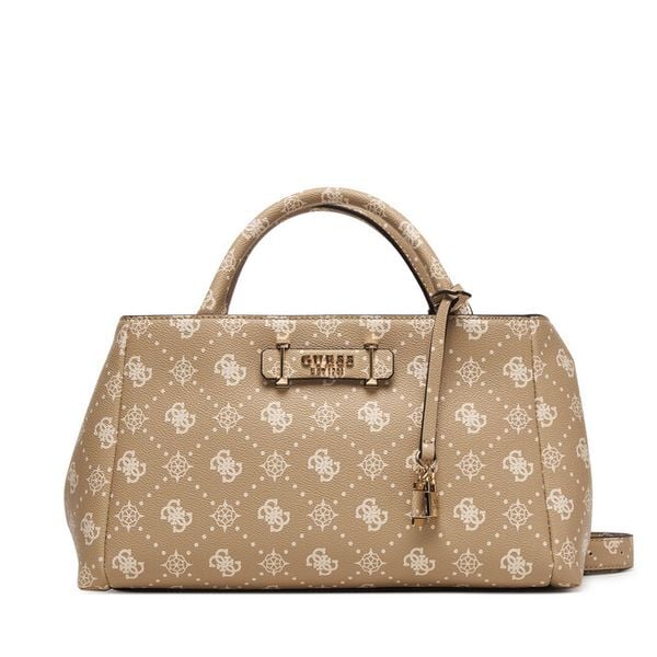 Torebka Guess. Brązowe kuferki Guess, z aplikacjami, bez dodatków. Za 579,99 zł.