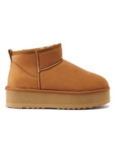 Mandel Botki "Noa" w kolorze jasnobrązowym rozmiar: 38. Brązowe botki Mandel, bez wzorów, z materiału, bez obcasa, bez zapięcia. Za 158,95 zł.