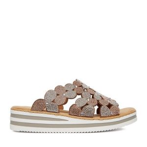 Klapki Rieker. Żółte klapki Rieker, bez wzorów, bez obcasa. Za 319,99 zł.