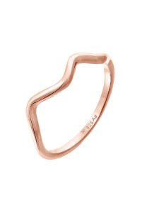 Elli Damskie fale Minimal Geo Trend w srebrze 925 Sterling Silver Pierścionki 1 ct. Szare pierścionki Elli, srebrne. Za 193,99 zł.