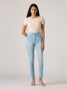 Levi's Dżinsy "Retro" - Skinny fit - w kolorze błękitnym rozmiar: W30/L32. Niebieskie jeansy Levi's®, z aplikacjami, z podwyższonym stanem. Za 179,80 zł.