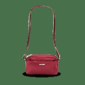 Torebka sportowa WINGS ROSELLA mała damska saszetka na ramię DARK RED. Czerwone nerki i saszetki WINGS, bez wzorów, z materiału. Za 109,90 zł.
