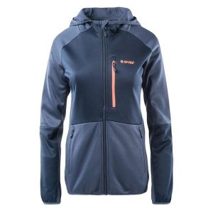 Damska Bluza Z Kapturem Camila Z Pełnym Zamkiem Błyskawicznym. Niebieskie kurtki Hi-tec, na zimę, s, bez wzorów, z kapturem. Za 166,99 zł.
