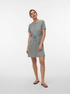Vero Moda Sukienka w kolorze szarym rozmiar: L. Szare sukienki Vero Moda, l, bez wzorów, z bawełny, bez kołnierzyka, bez ramiączek, mini. Za 60,45 zł.