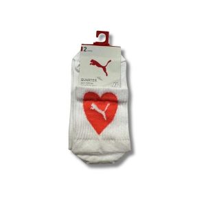 Puma Skarpety Heart Quarter 2-Pack 93877201. Białe skarpetki Puma, bez wzorów. Za 59,99 zł.