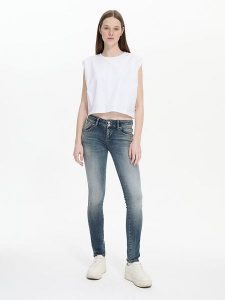 LTB Dżinsy "Molly" - Skinny fit - w kolorze niebieskim rozmiar: W31/L30. Niebieskie jeansy LTB, z aplikacjami, ze skóry, z podwyższonym stanem. Za 127,35 zł.