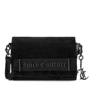 Torebka Juicy Couture. Czarne listonoszki Juicy Couture, bez wzorów, bez dodatków. Za 289,99 zł.