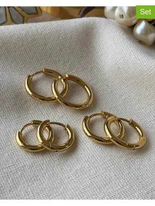 Luseera Kolczyki-kreole (3 pary) rozmiar: onesize. Żółte kolczyki Luseera, ze stali. Za 39,99 zł.