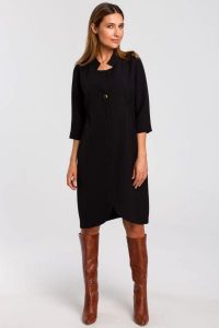 Sukienka marynarka elegancka żakietowa asymetryczna czarna. Czarne marynarki i żakiety Stylove, do pracy, l, bez wzorów, biznesowe, z asymetrycznym kołnierzem, bez ramiączek, asymetryczne. Za 329,00 zł.