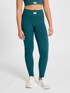 Damskie legginsy bezszwowe prążkowane Hummel Pulse. Zielone legginsy Hummel, bez wzorów, z elastanu. Za 128,00 zł.