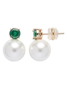 U.S. Polo Assn. Pozłacane kolczyki-wkrętki ze szmaragdami i perłami syntetycznymi rozmiar: onesize. Białe kolczyki U.S. Polo Assn., z perłą, metalowe. Za 60,99 zł.