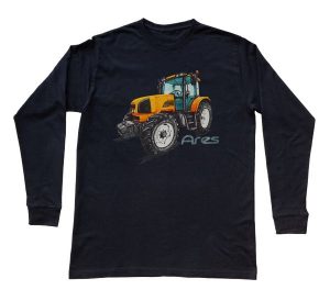 Renault Ares — bluzka z długim rękawem (Rozmiar: 7 - 8 lat; Kolor koszulki: czarny; Rodzaj nadruku: Renault Ares). Czarne bluzki nikiniki, s, bez wzorów, z bawełny, bez kołnierzyka, bez ramiączek. Za 79,00 zł.