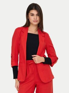 ONLY Marynarka Caro 15312199 Czerwony Loose Fit. Czerwone marynarki i żakiety ONLY, bez wzorów, z wiskozy. Za 109,99 zł.