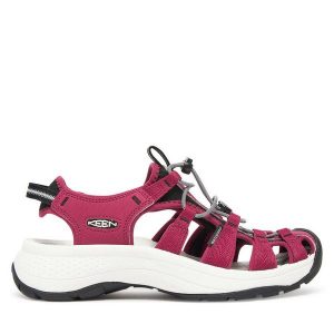 Sandały Keen. Czerwone buty trekkingowe Keen, bez wzorów, bez obcasa, bez zapięcia. Za 369,99 zł.
