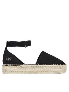 Calvin Klein Jeans Espadryle Flatform Espadrille Sling Mg YW0YW01735 Czarny. Czarne espadryle Calvin Klein Jeans, bez wzorów, z jeansu, bez obcasa. Za 239,99 zł.