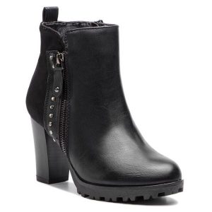 Botki Jenny Fairy. Czarne botki Jenny Fairy, bez wzorów, bez obcasa, na słupku, bez zapięcia. Za 57,99 zł.